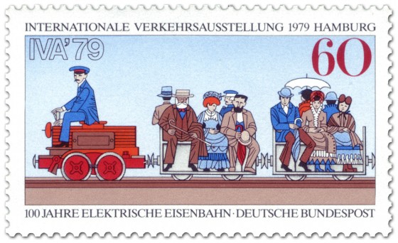 Briefmarke: Historische elektrische Eisenbahn