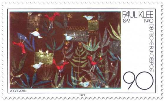 Briefmarke: Vogelgarten - Aquarell von Paul Klee