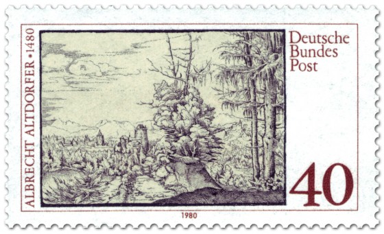 Briefmarke: Albrecht Altdorfer Landschaft