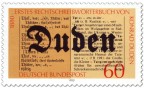 Briefmarke: 100 Jahre Rechtschreiblexikon von Konrad Duden