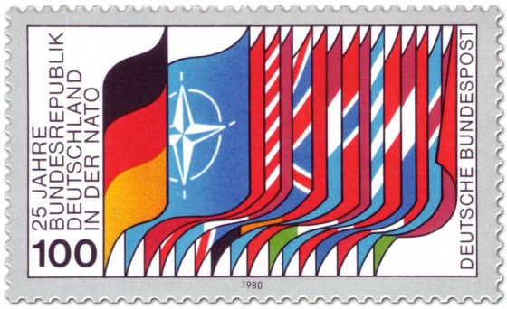 Briefmarke: Nato-Flaggen (25 jahre BRD in der Nato)
