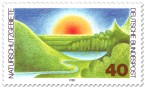 Briefmarke: Naturschutzgebiete (Landschaft und Sonne)