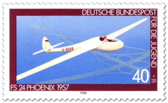 Briefmarke: Segelflugzeug Fs 24 Phönix