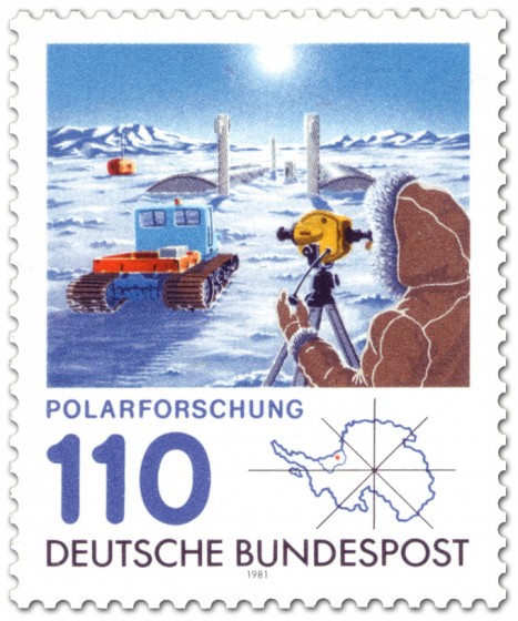 Briefmarke: Antarktis Forschungsstation Polarforschung