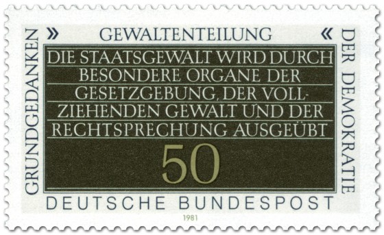 Briefmarke: Gewaltenteilung (Grundgedanken der Demokratie)