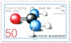 Briefmarke: Harnstoff Molekül (Friedrich Wöhler)