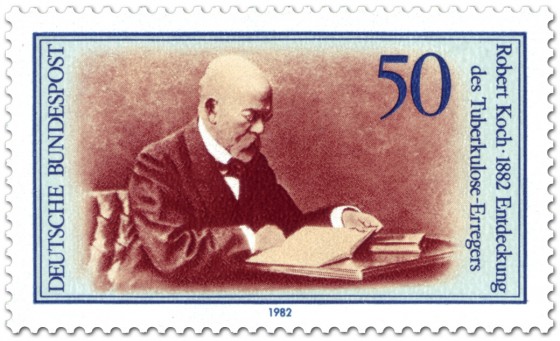 Briefmarke: Robert Koch, Entdecker des Tuberkulose-Erregers