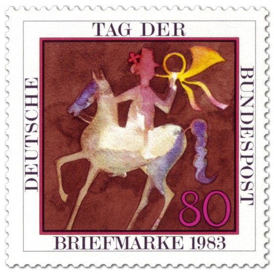 Briefmarke: Tag der Briefmarke: Postreiter-Aquarell