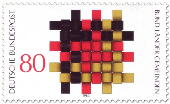 Briefmarke: Flechtwerk aus Schwarz Rot Gold