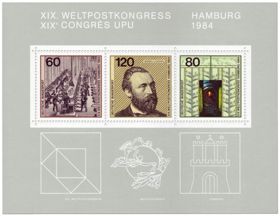 Briefmarke: Briefmarken Weltpostkongress Hamburg 1984