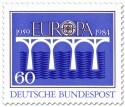 Briefmarke: Brücke Europamarke (Blau)