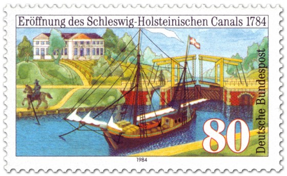 Briefmarke: 200 Jahre Eider-Kanal in Schleswig-Holstein