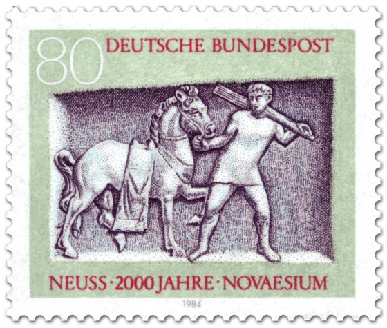 Briefmarke: Pferd und Knecht (Grabstele Neuss)