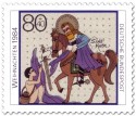 Briefmarke: Sankt Martin gibt Bettler Mantel (Weihnachtsmarke 1984)