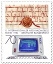 Briefmarke: Urkunde aus dem Mittelalter und Computer