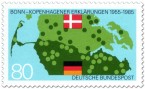 Briefmarke: Grenze von Deutschland und Dänemark