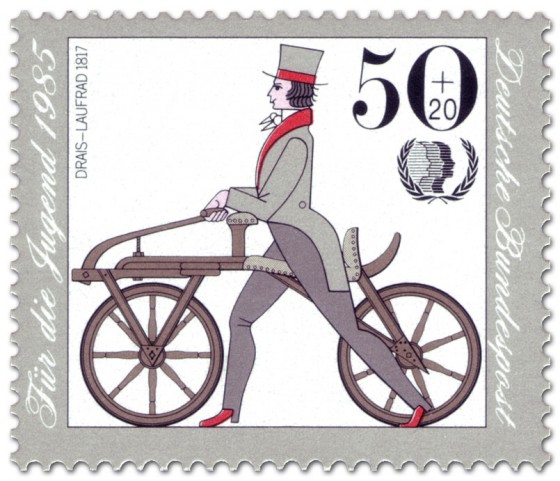 Briefmarke: Draisine Laufrad 1817