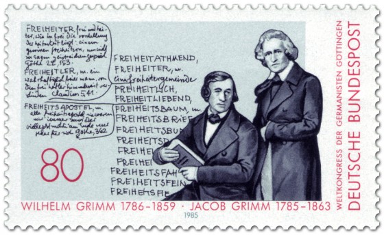 Briefmarke: Gebrüder Wilhelm und Jacob Grimm 
