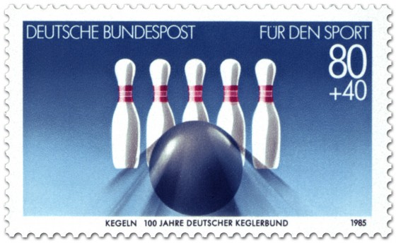 Briefmarke: Kegeln (Für den Sport)