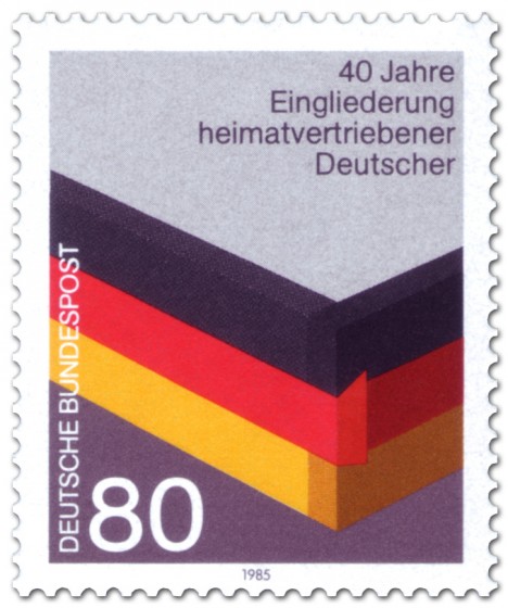 Briefmarke: Eingliederung heimatvertriebener Deutscher (Schwarz Rot Gold)