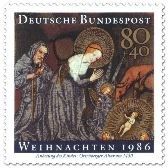 Briefmarke: Anbetung Kind (Weihnachtsmarke 1986)