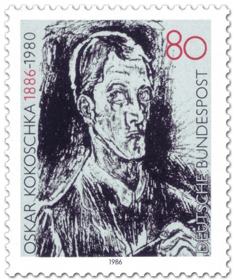 Briefmarke: Oskar Kokoschka Selbstportrait