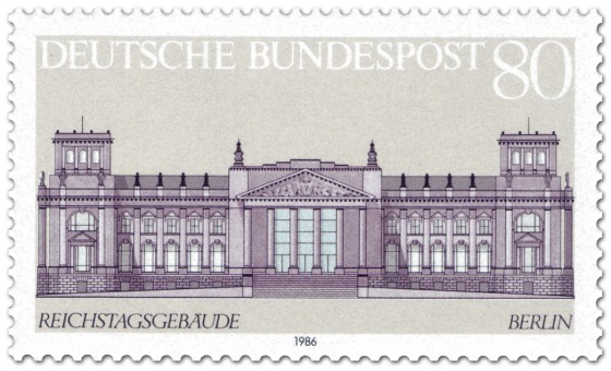 Briefmarke: Reichstagsgebäude in Berlin