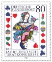 Briefmarke: Spielkarte Dame Skat