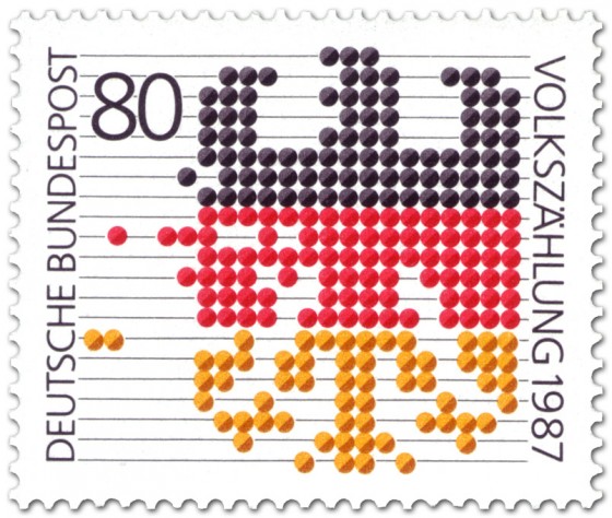 Briefmarke: Volkszählung 1987 - Deutschland Bundesadler 