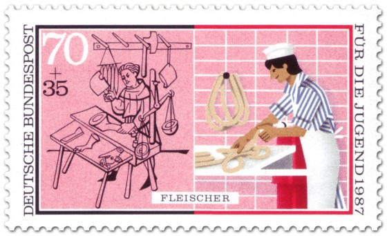 Briefmarke: Fleischer, Schlachter