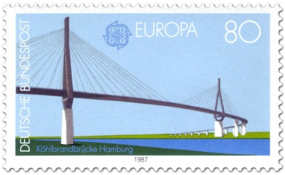 Briefmarke: Köhlbrandbrücke in Hamburg