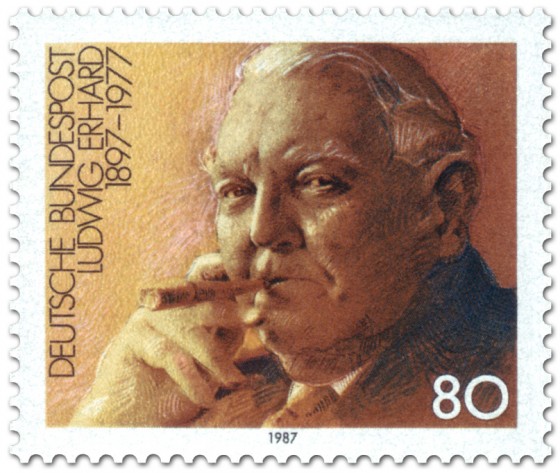 Briefmarke: Ludwig Erhardt (Bundeskanzler)