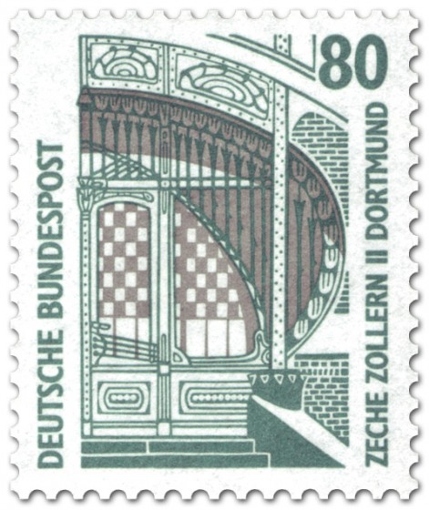 Briefmarke: Hauptportal der Zeche Zollern II in Dortmund