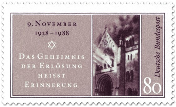 Briefmarke: 50. Jahrestag der Reichskristallnacht (9. November)