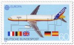 Briefmarke: Flugzeug Airbus A320 - Bauteile