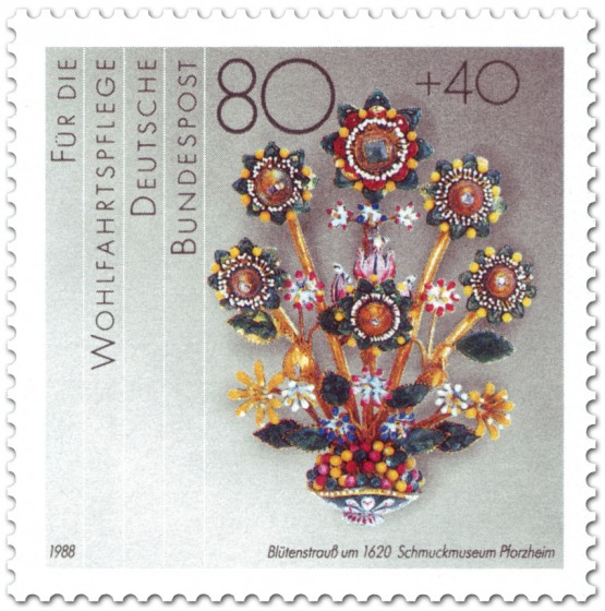 Briefmarke: Goldschmuck Blütenstrauß, um 1620