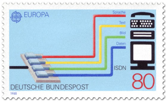 Briefmarke: ISDN Kabel-Verbindungen