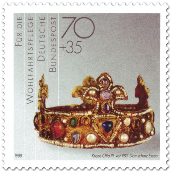 Briefmarke: Krone mit Edelsteinen (von Otto III, vor 963)