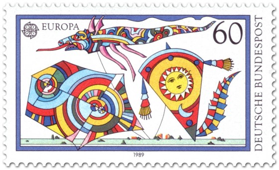 Briefmarke: Bunte Flugdrachen