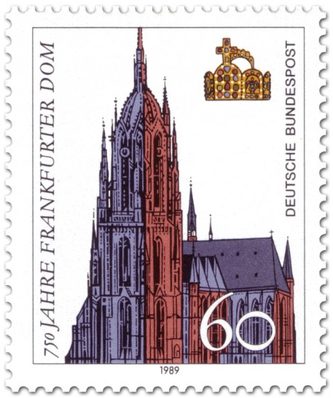 Briefmarke: Frankfurter Dom (Kaiserdom) und Kaiserkrone