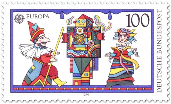 Briefmarke: Puppentheater: Kasper und Prinzessin