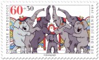 Briefmarke: Zirkus Elefanten