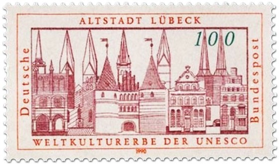 Briefmarke: Altstadt Lübeck Weltkulturerbe