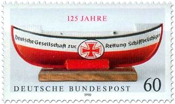 Briefmarke: Deutsche Gesellschaft zur Rettung Schiffbrüchiger (125 Jahre)