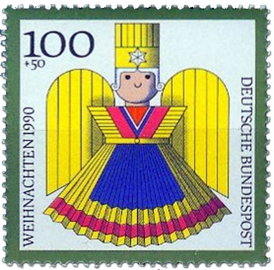 Briefmarke: Goldener Weihnachtsengel