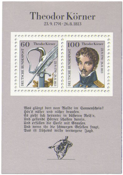 Briefmarke: Briefmarkenblock Theodor Körner