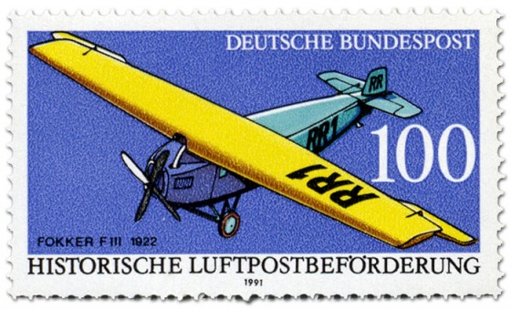 Briefmarke: Fokker F 3 1922