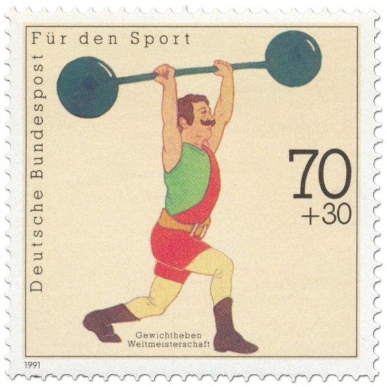 Briefmarke: Gewichtheber (WM Donaueschingen)