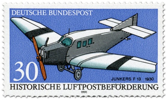 Briefmarke: Junkers F13 1930