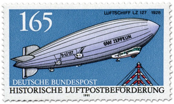 Briefmarke: Luftschiff Zeppelin LZ 127, 1928